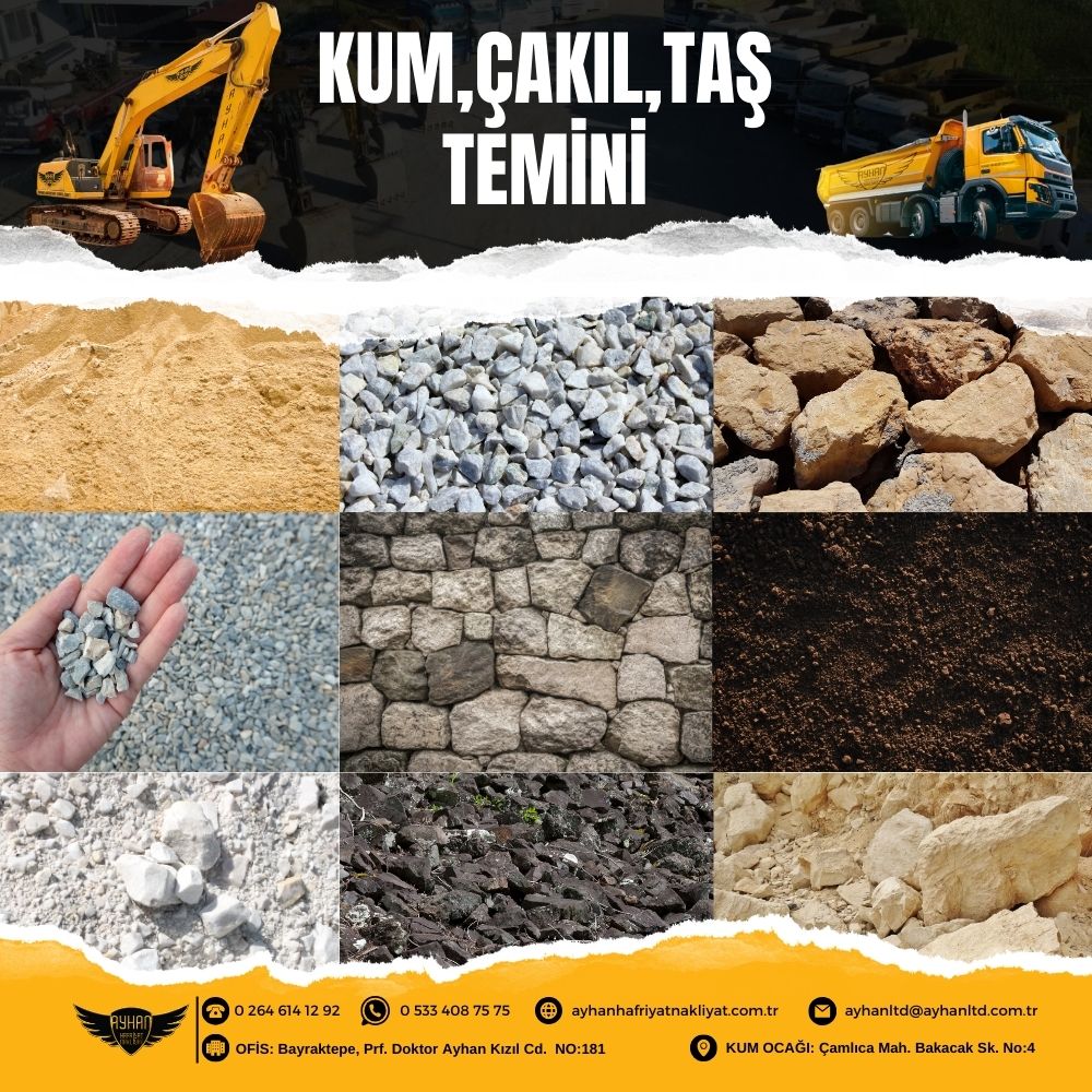hendek kum, çakıl, taş