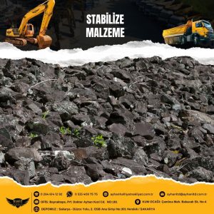 Sakarya Hendek’te Ayhan Hafriyat tarafından temin edilen kaliteli stabilize malzeme yığını