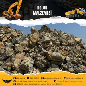 Sakarya Hendek’te dolgu çalışmaları için kullanılan iri granüllü dolgu malzemesi – Ayhan Hafriyat Nakliyat