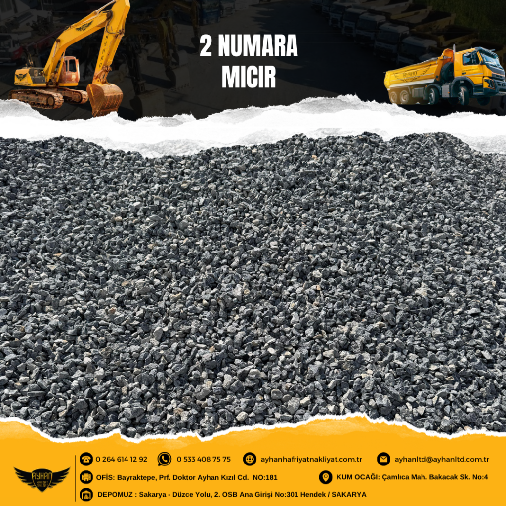 Sakarya 2 numara mıcır – İnşaat ve altyapı projeleri için güvenilir mıcır