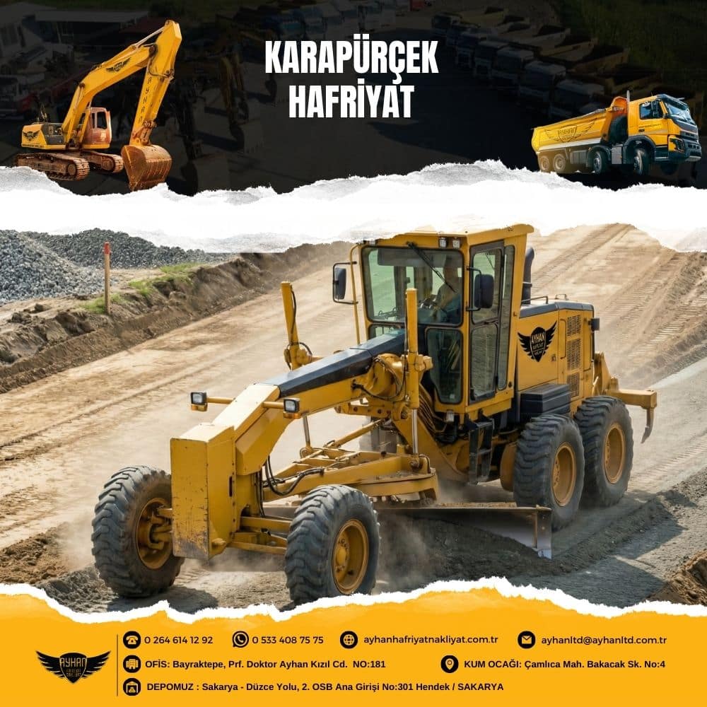 Karapürçek’te kazı çalışması yapan Ayhan Hafriyat Nakliyat ekskavatörü