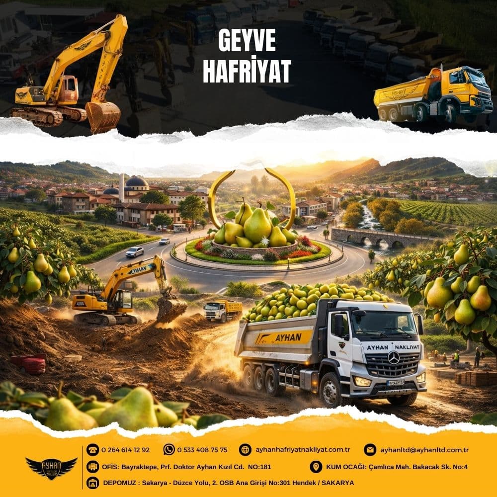 Geyve hafriyat çalışması kapsamında ekskavatör ile zemin kazısı uygulaması