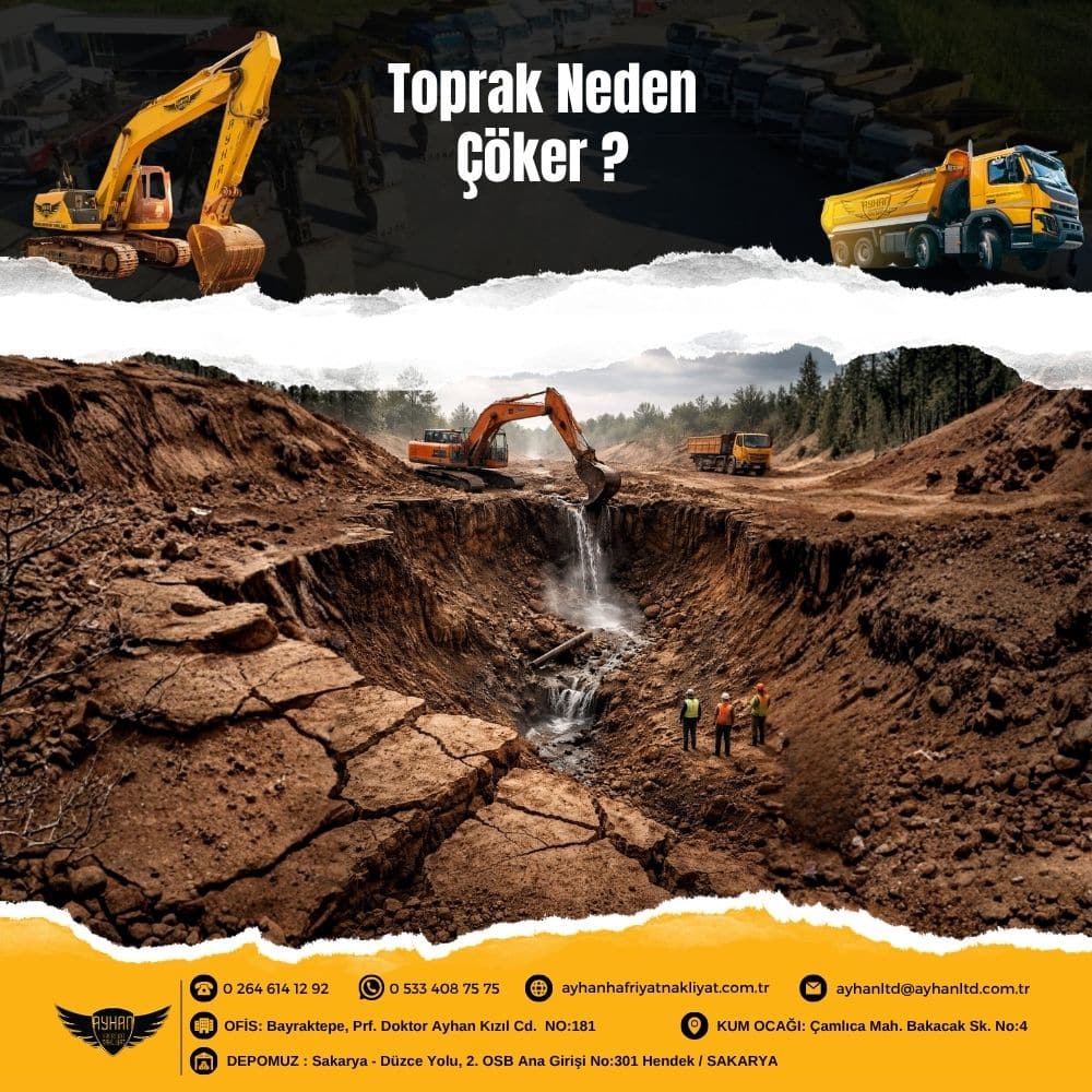 Toprak çökmesi riski olan hafriyat kazı sahası