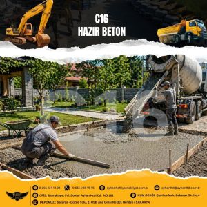 c16 hazır beton dökümü bahçe zemin uygulaması sakarya hendek