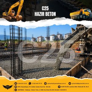 c25 hazır beton temel dökümü sakarya hendek şantiye