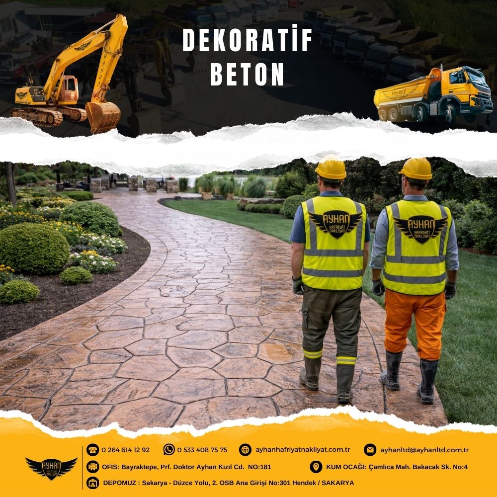 Dekoratif baskı beton yürüyüş yolu ve estetik dış mekân zemin uygulaması